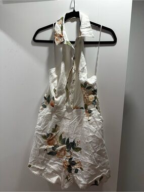 Zimmermann White Floral Halter Romper